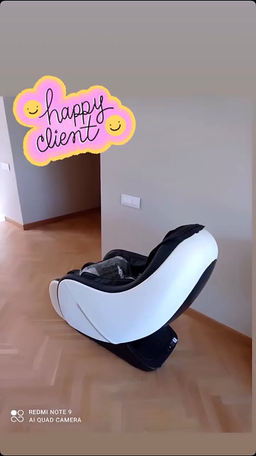 Client satisfait ConfyCare — fauteuil massant
